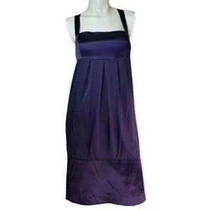 Antonio Melani Silk Plum Empire Waist Back Cross Strapped Dress, EUC, sz 2